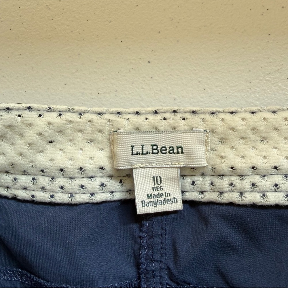 LL Bean Trek Trail Shorts Blue Womens Mid Rise Bermuda Hiking Camping size 10 - Picture 6 of 11